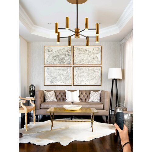 Светодиодная люстра подвесная в гостиную, на кухню, в спальню, в детскую, с пультом д/у VertexHome