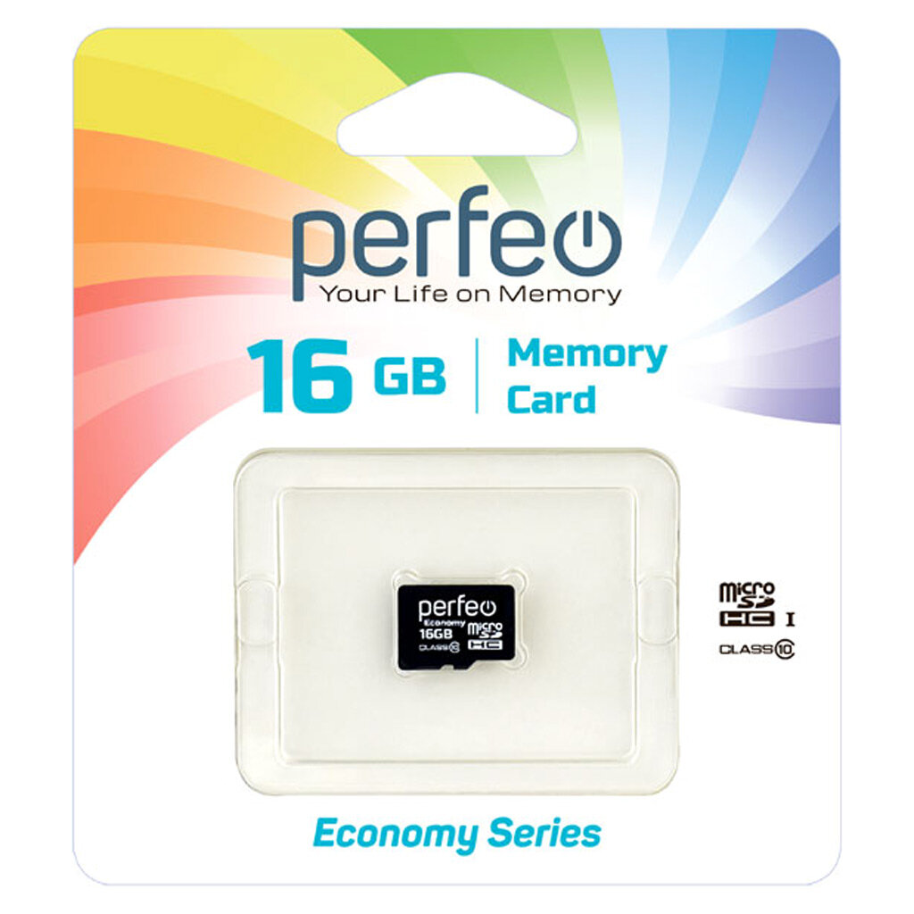 Карта памяти Perfeo microSD 16GB High-Capacity (Class 10) w/o Adapter economy series (PF16GMCSH10ES) - фото №6