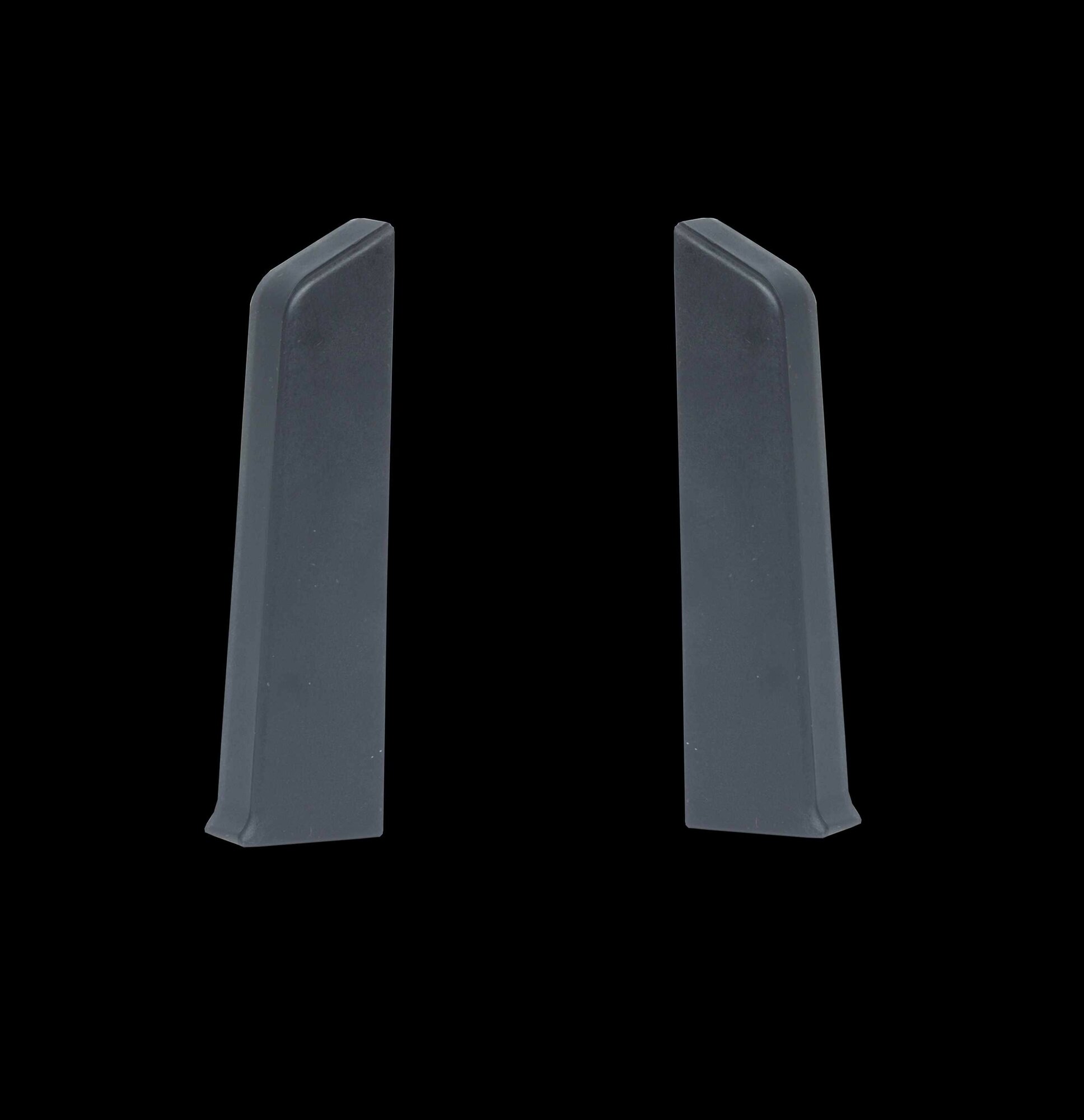 Заглушки ПВХ матовые 80 мм цвет черный 2 шт.
