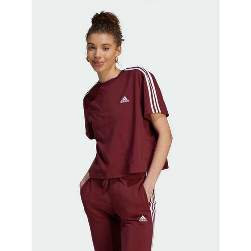 Футболка adidas, размер L [INT], бордовый high quality summer woman clothes shirt crop top y2k blouses 2021 bodycon crop top sexy mesh corset top outfits girl party club