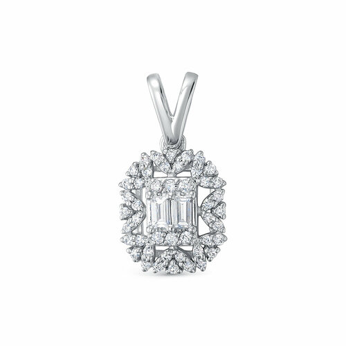 Подвеска Vesna jewelry, белое золото, 585 проба, родирование, бриллиант