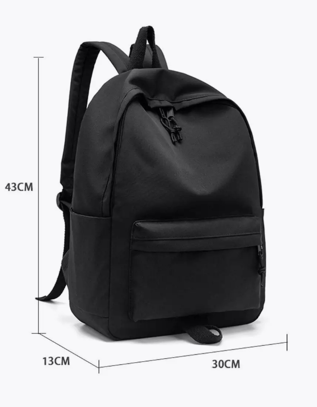 Рюкзак городской легкий мужской женский школьный портфель ортопедический рюкзачок для подростков (Черный)