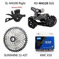 Переключатель передач SHIMANO DEORE M4100 10 S, механизм переключателя передач заднего переключателя передач для горного велосипеда 1x1 0 Speed Sunshine M5120 / M4120