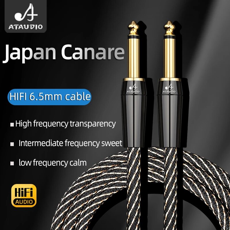 Аудиокабель Hifi для гитары 65 мм 6N OFC 635 мм 1/4 дюйма моно-разъем 6.5mm mono cable 2 м