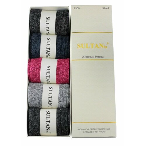 фото Носки sultan, комплект, 5 пар, размер 37-41, мультиколор