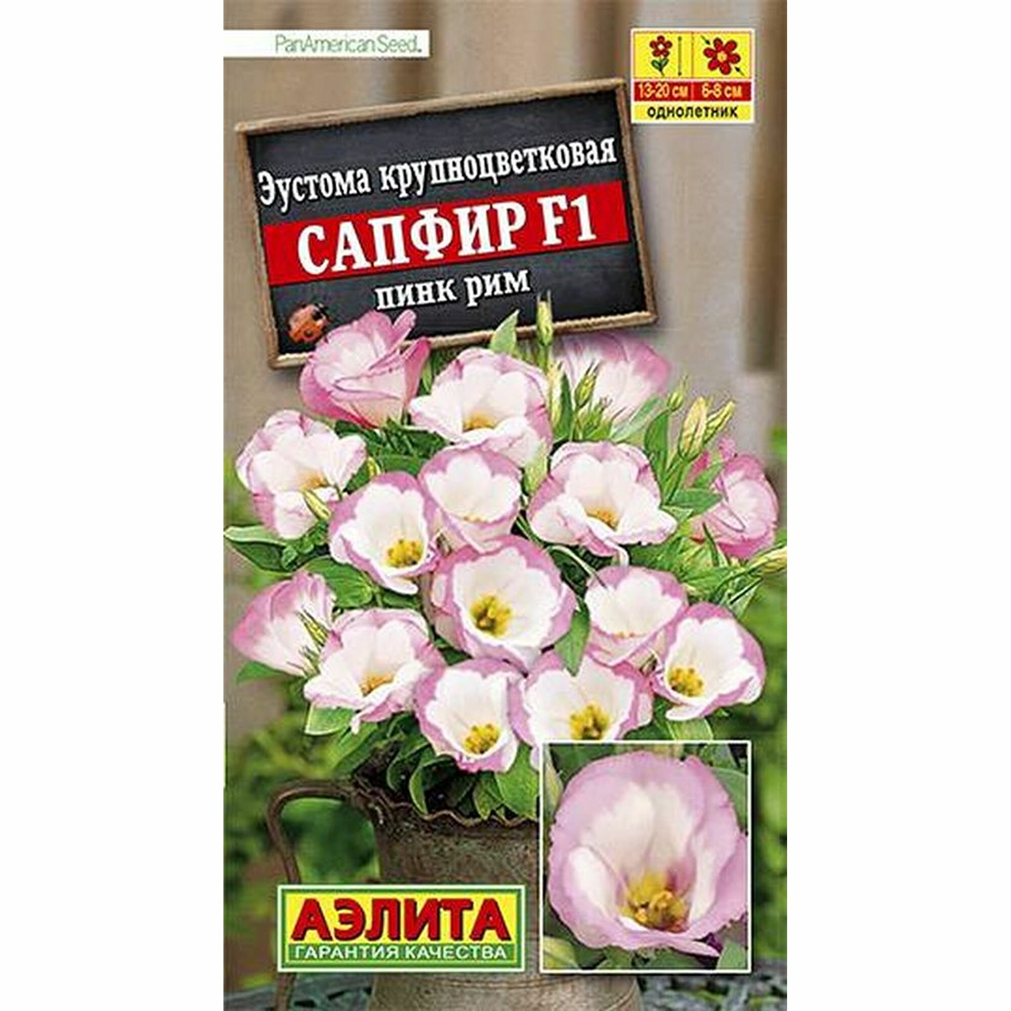 Семена Эустома Сапфир F1 пинк рим крупноцветковый однолетник Аэлита - PanAmerica 1 пачка - 5 семян