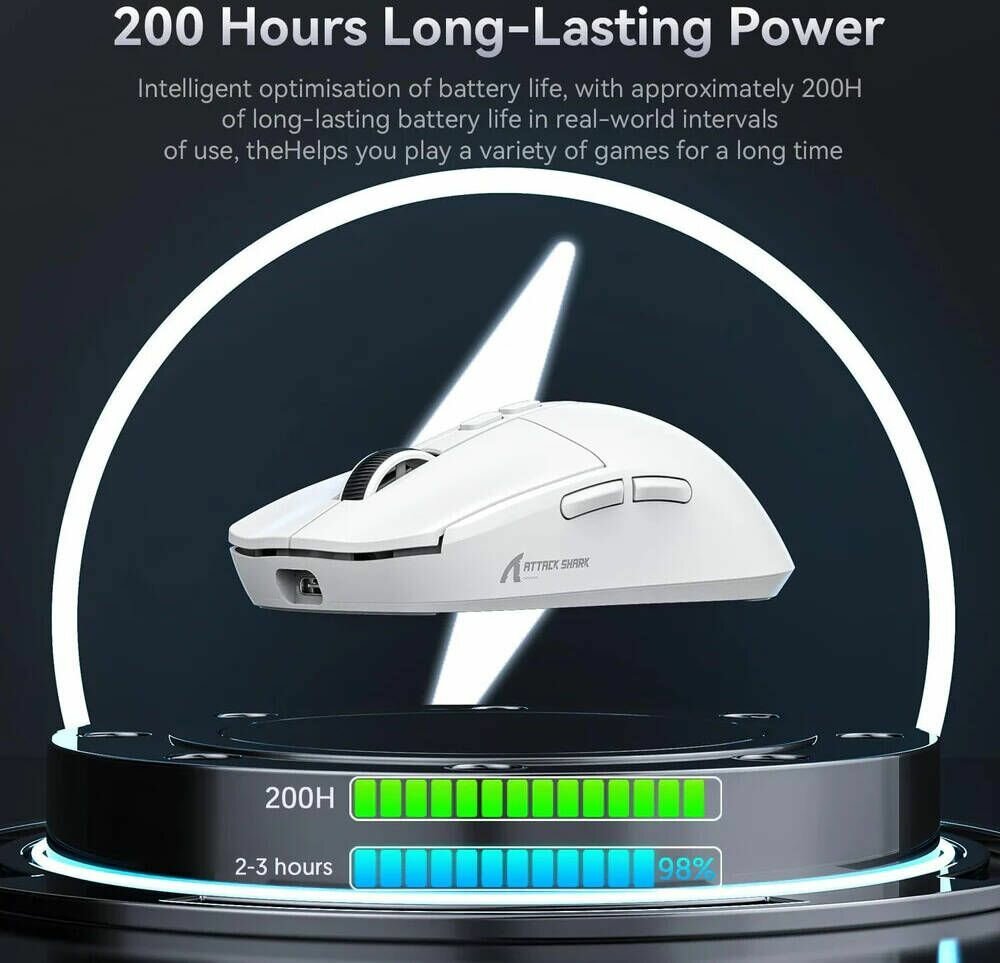 Игровая мышь Attack Shark X6 White белый USB, Радиоканал, Bluetooth — фото 1