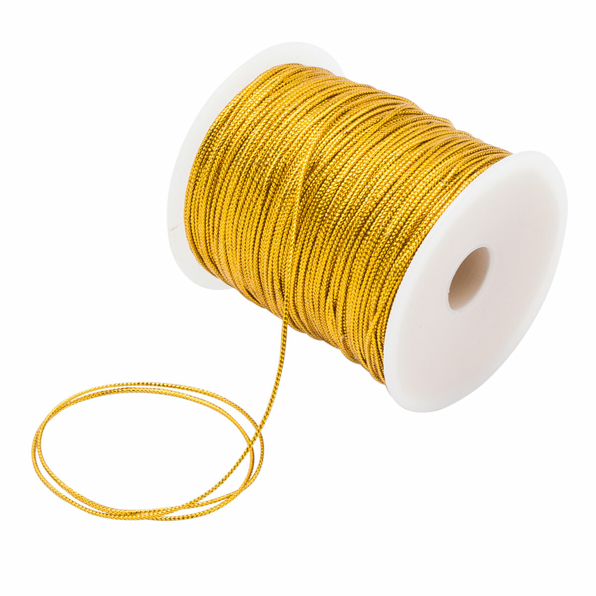 Шнур плетеный отделочный с люрексом 1мм*100м 0371-1000 (золото)
