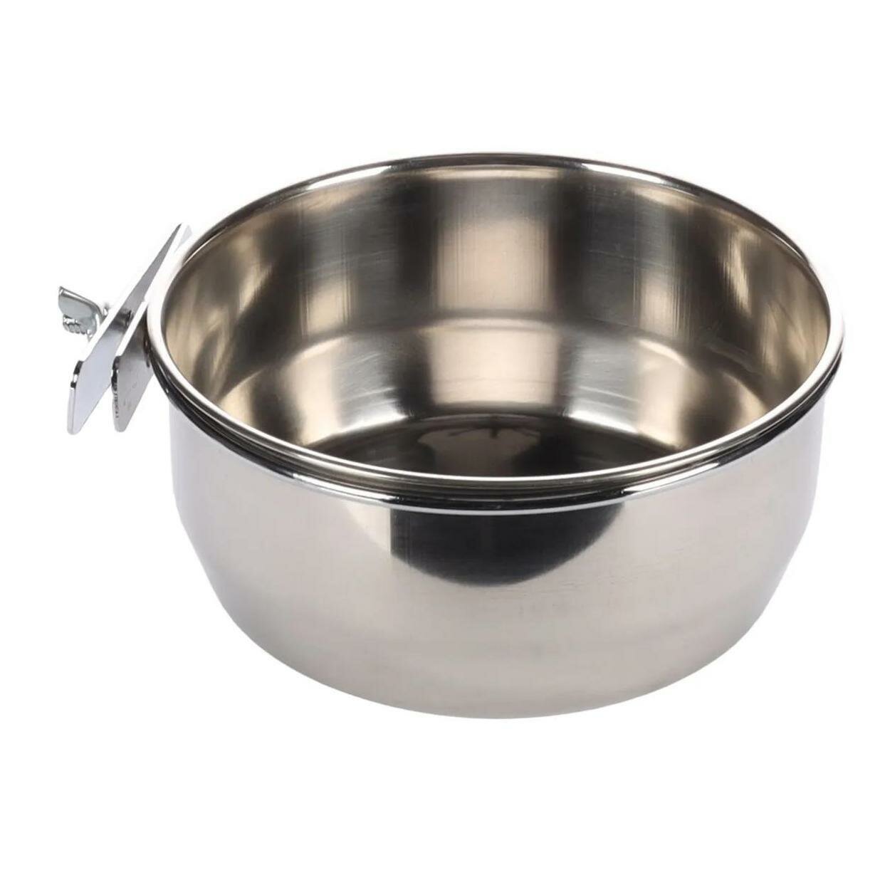 Миска для птиц Flamingo Avaro Hook Inox L размер 15x15x5.5см.