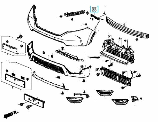 Уплотнитель переднего бампера левый (Оригинал)