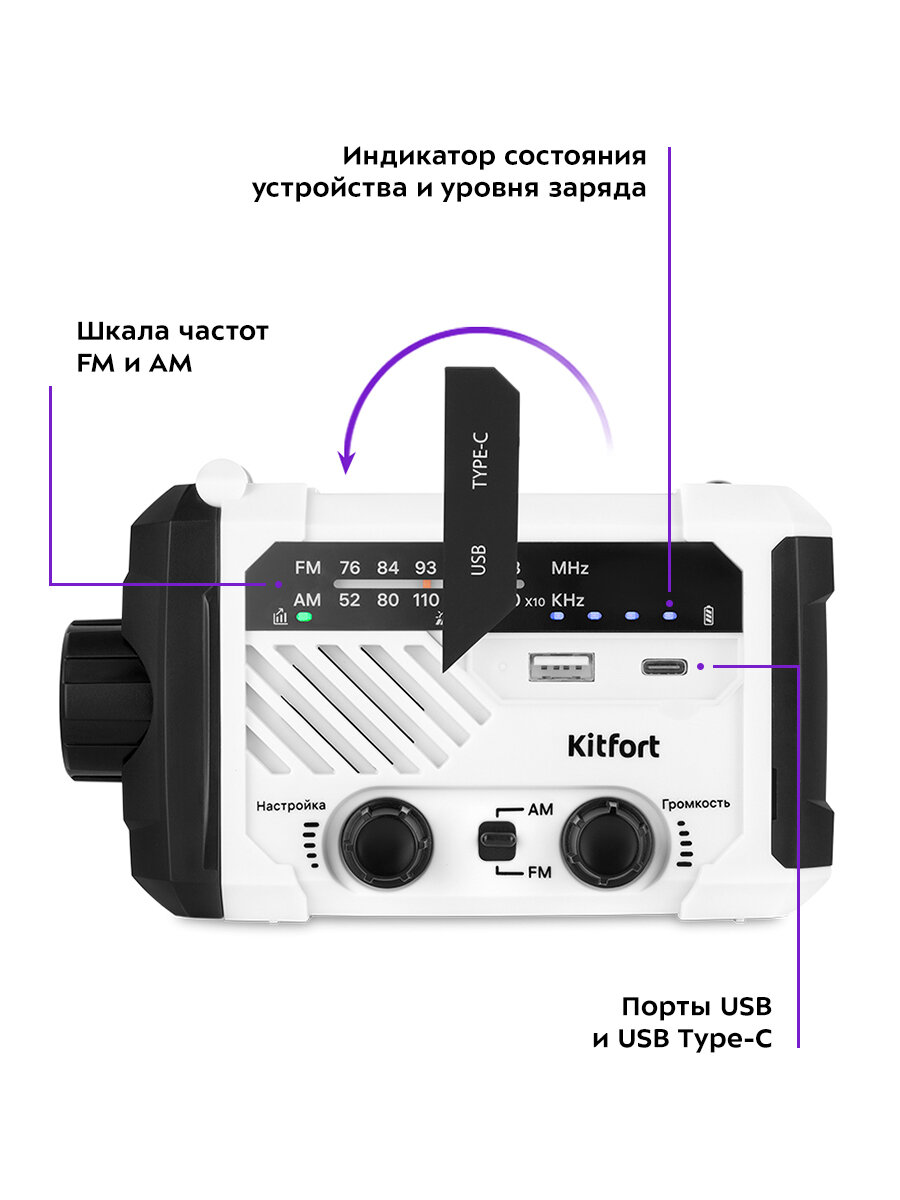 Кемпинговый фонарь "7 в 1" Kitfort КТ-3374 — фото 1