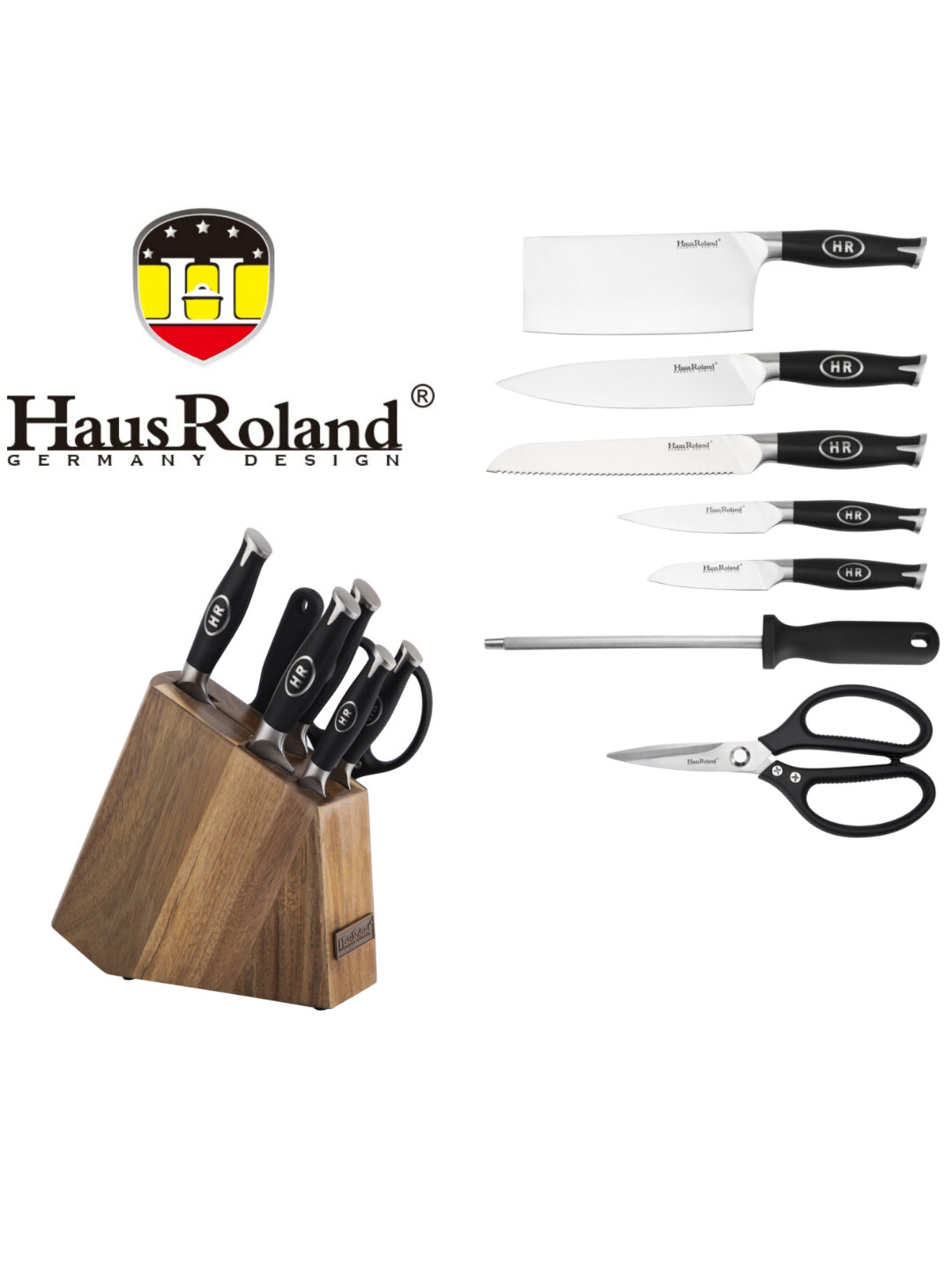 Haus Roland набор ножей из нержавеющей стали, 8 предметов, с блоком