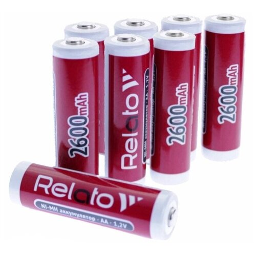 Батарейки щелочные заряжаемые Relato AA2600, 1.2В, 2600mAh, 4 шт. (пальчиковые)