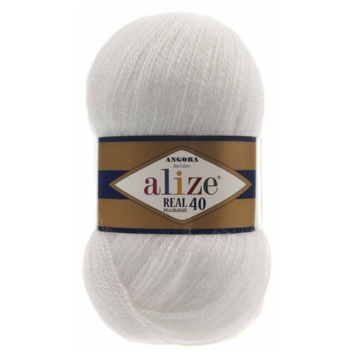 Пряжа ALIZE Angora real 40 / 55 белый пряжа alize angora real номер цвета 40 голубой