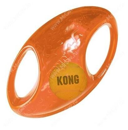 Игрушка для собак Мяч регби Kong Jumbler, оранжевый