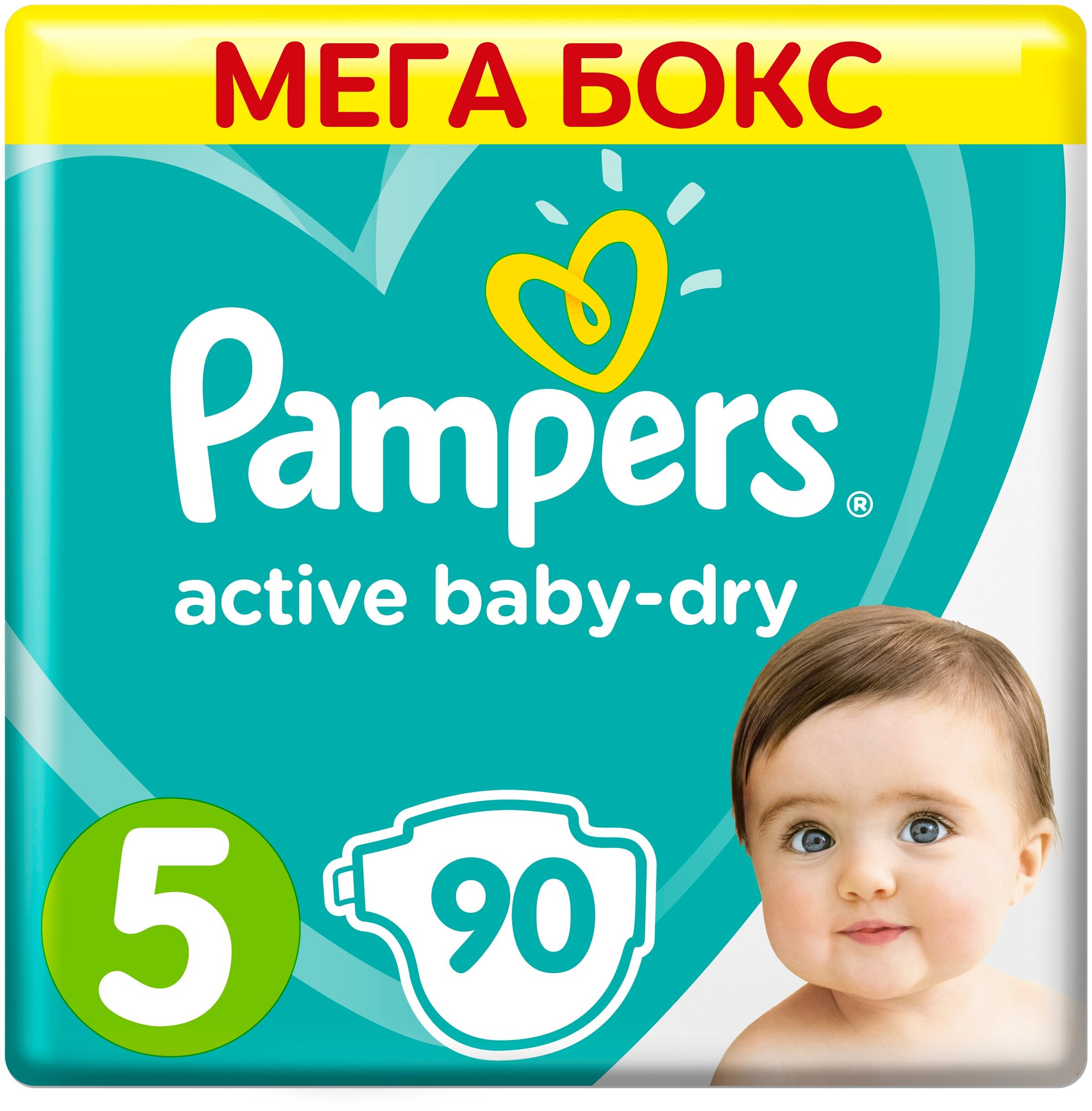 Подгузники Active Baby-Dry 11u201316кг Размер 5 90шт