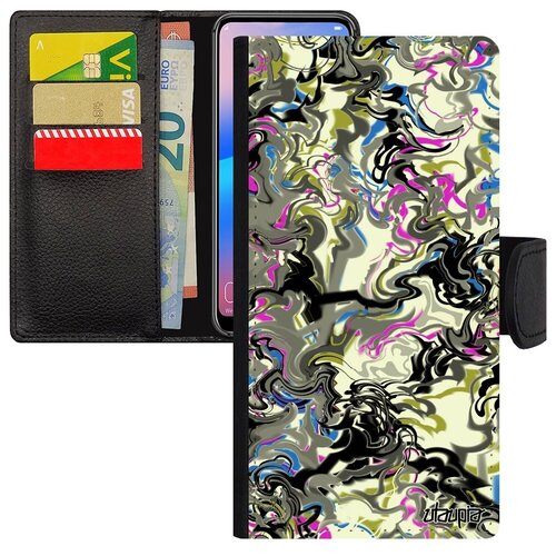 фото Ударопрочный чехол- книжка на телефон // galaxy a40 // "мраморный фон" рельеф фантазия, utaupia, цветной