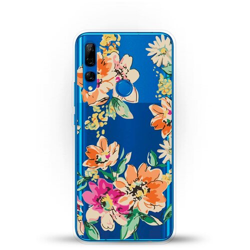 фото Силиконовый чехол цветы оранжевые на huawei y9 prime (2019) andy & paul