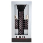 Подтяжки мужские в коробке GREG G-1-65, цвет Черный, размер универсальный - изображение