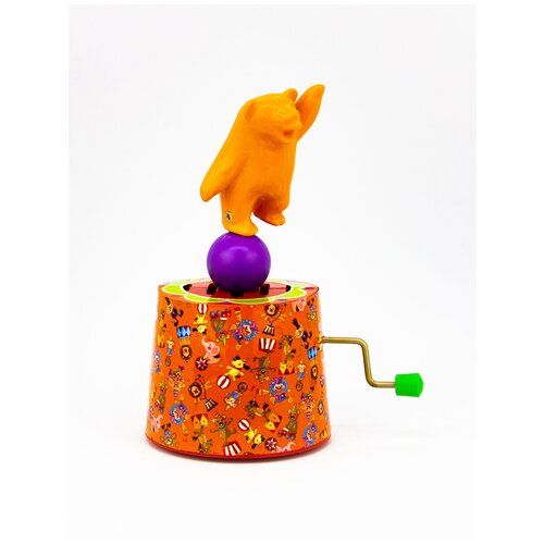 тулигрушка игрушка музыкальная шарманка Шарманка Цирк ТулИгрушка оранжевая