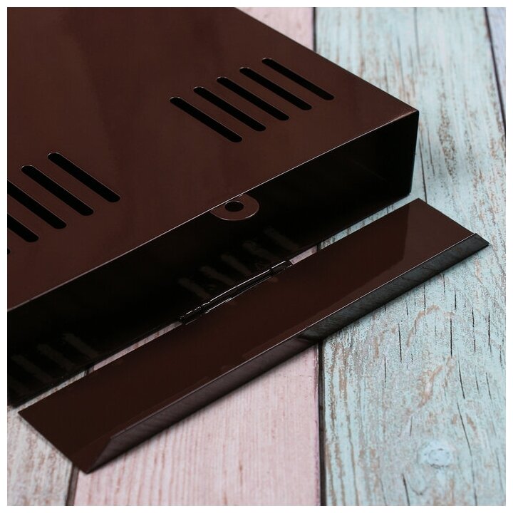 Ящик почтовый без замка (с петлёй), вертикальный, коричневый - фотография № 6