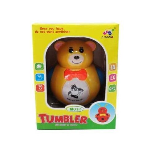 фото Игрушка для малышей. неваляшка медвежонок, звуковые эффекты, 13x19x12см junfa toys