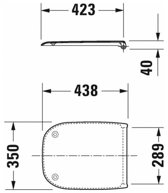 Set D-Code 45700900A1 Унитаз подвесной 54.5х35.5 см (горизонтальный выпуск, микролифт) Duravit - фото №3