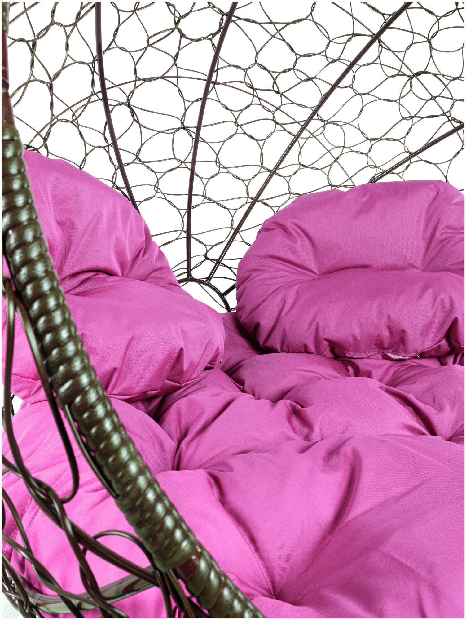 Кресло чёрное M-Group Апельсин ротанг, 11520408 розовая подушка - фотография № 19