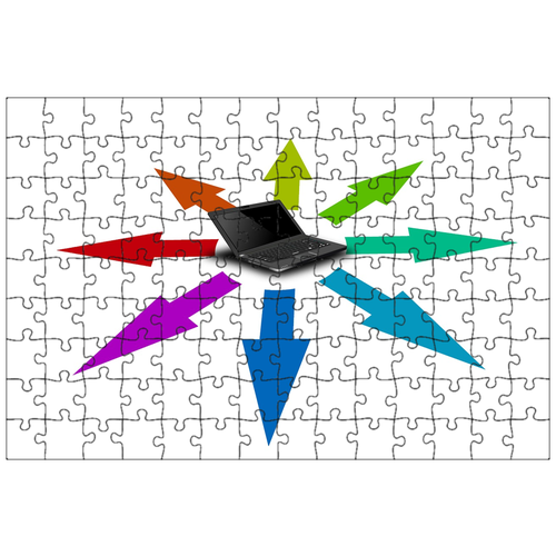 фото Магнитный пазл 27x18см."стрелы, ноутбук, направление" на холодильник lotsprints