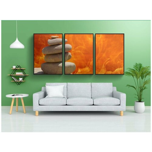 фото Набор модулных постеров для интерьера "фэн шуй, огонь, пламя" 60x90 см. в тубусе, без рамки lotsprints