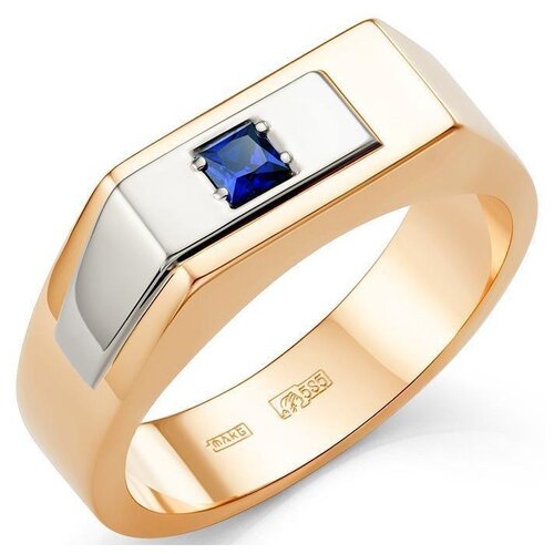 фото Золотое кольцо караваевская ювелирная фабрика 31-0310-с с сапфировым корундом, размер 19,5 diamant-online