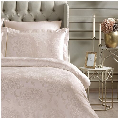 Постельное белье из сатин-жаккарда Josephine пудра Tivolyo (пудра), Евро (наволочки 50x70)
