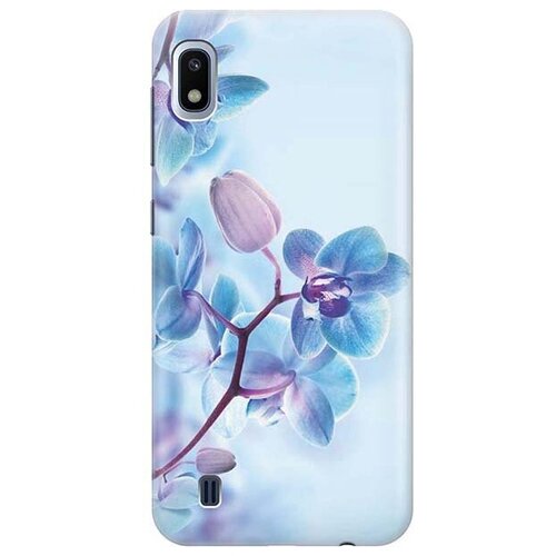 фото Ультратонкий силиконовый чехол-накладка для samsung galaxy a10 с принтом "синий цветок на синем" gosso