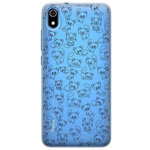фото Ультратонкий силиконовый чехол-накладка для xiaomi redmi 7a с 3d принтом "cute kitties" gosso