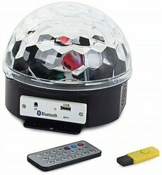 Светодиодный MP3 диско-шар Led Magic Ball Light с пультом управления, bluetooth, динамиком и флешкой / Лазерный проектор 6 цветов 3 режима блютуз