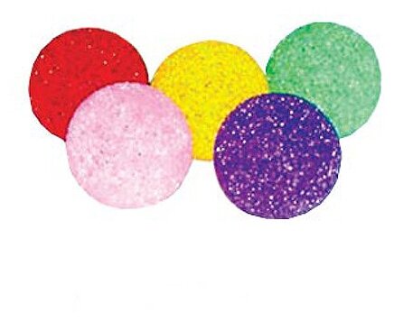игрушка Котенок пластик Мяч кристалл с погремушкой 5,5 см (4 шт) LZ005 - фотография № 2