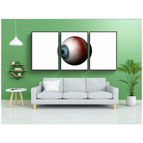 фото Набор модулных постеров для интерьера "глаз, синий, люди" 60x90 см. в тубусе, без рамки lotsprints