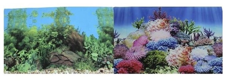 Фон для аквариума Prime Коралловый рай/Подводный пейзаж 60х150см