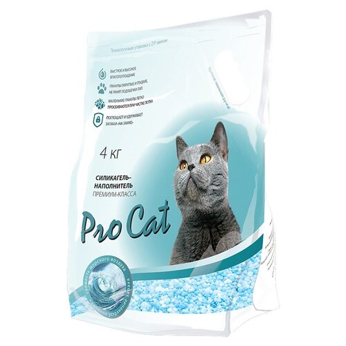 Наполнитель для кошачьего туалета PRO CAT силикагель премиум микс 4кг