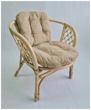 Кресло из натурального ротанга со светлой подушкой Багама, цвет натуральный