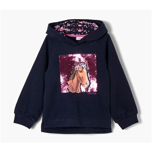 фото Толстовка для девочек, s.oliver, артикул: 403.10.109.14.140.2109989, цвет: темно-синий (код цвета: 5952), размер: 92/98/reg