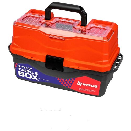 ящик для снастей nisus tackle box трехполочный цвет оранжевый 241404 Ящик для снастей NISUS Tackle Box, трехполочный (красный)