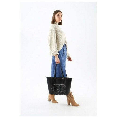 фото Сумка тоут david jones, искусственная кожа, черный