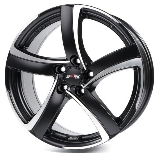 Литые колесные диски Alutec SHARK 7.5x17 5x100 ET35 D63.3 Черный матовый с полированной лицевой частью (SH75735B33-5)