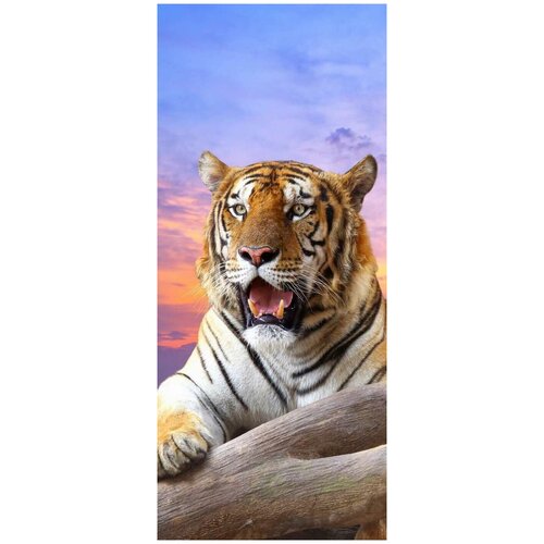 Самоклеящиеся фотообои Тигр на скале, размер: 90x210 см