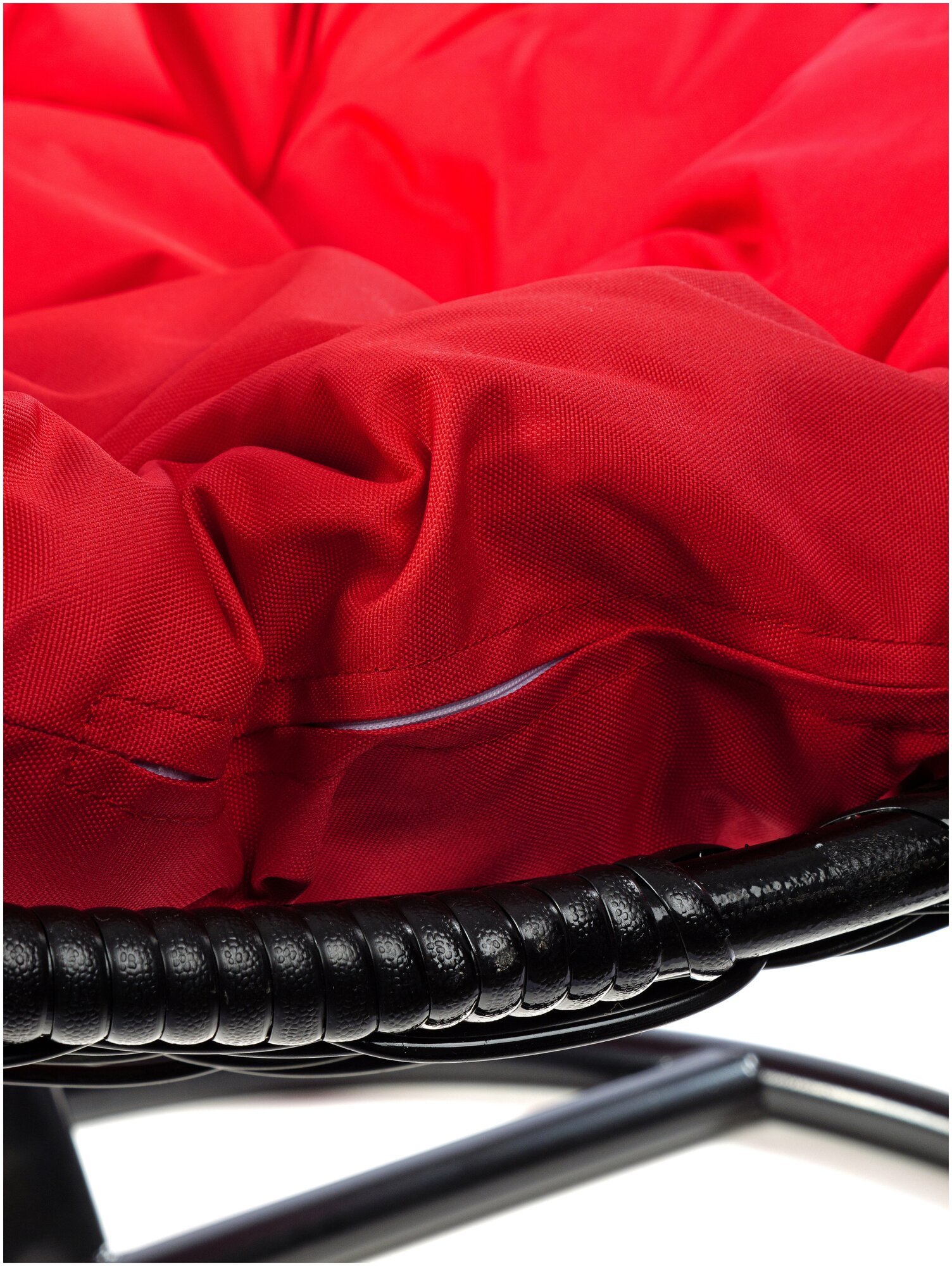Подвесное кресло m-group круглый ротанг чёрное, красная подушка - фотография № 10