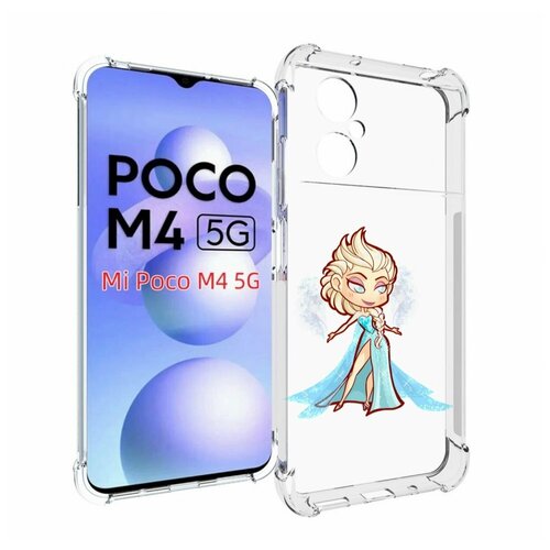 Чехол MyPads снежная-принцесса женский для Xiaomi Poco M4 5G задняя-панель-накладка-бампер