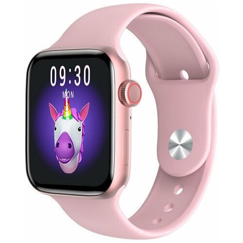 фото Умные смарт-часы smart watch hw22 plus/экран 1,75 дюйма/беспроводная зарядка/активное боковое колесико и кнопка (розовый)
