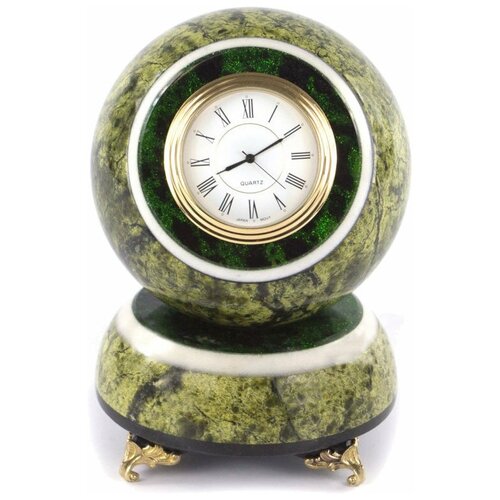 фото Уральский сувенир настольные часы "антистрессовый шар" из змеевика