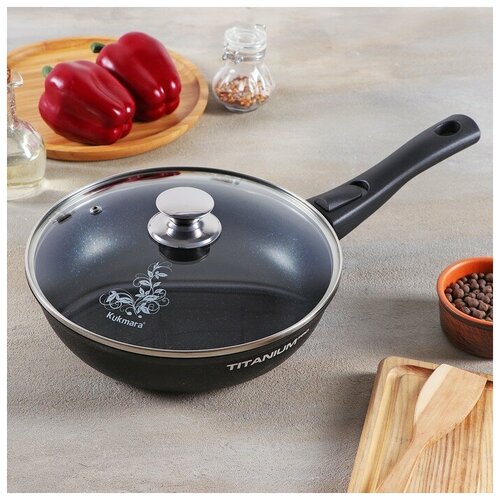 фото Сковорода 24см "titanium pro" съемн. ручка. стекл.крышка 4743125 kukmara